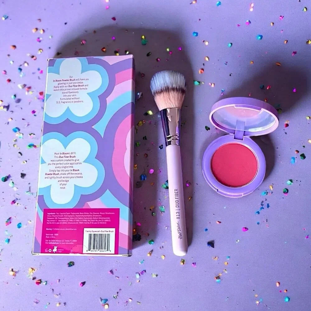 Half Caked Best Friends Forever In Bloom Blush + Duo Fiber Brush Set NIB 0.13 oz